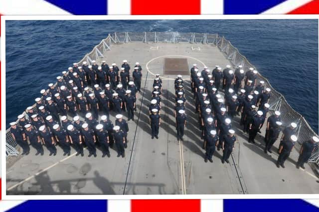 The crew of HMS Montrose send their own message to the Queen on the occasion of her Platinum Jubiless. (Royal Navy)