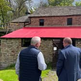 ​Mr Dey discussed the history of Barry Mill with its custodian Michael Metcalfe.