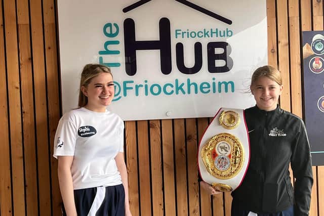 Iona and Amber are being supported by the local hub as they get set for a busy year of competitive kickboxing